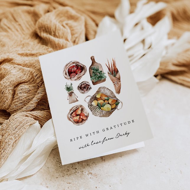 Carte De Remerciements "Ripe Avec Gratitude" Marché Agricole (Créateur téléchargé)