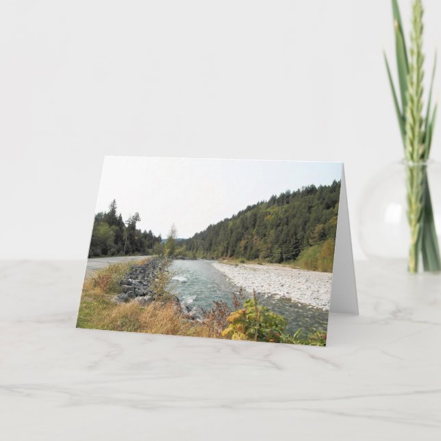 Carte De Remerciements Rivières et Evergreens (Devant)
