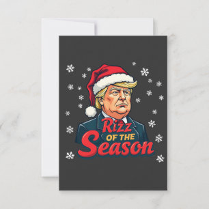 Carte De Remerciements Rizz of the Season Funny Trump Christmas Père Noël