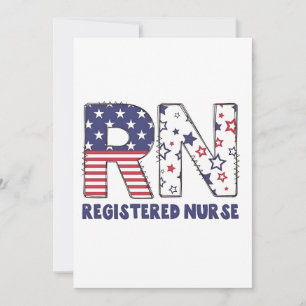 Carte De Remerciements RN Infirmière inscrite 4 juillet subtile Américain