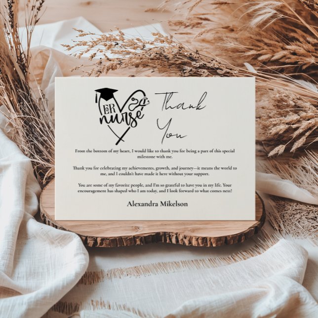 Carte De Remerciements RN Nurse Graduation Party (Créateur téléchargé)