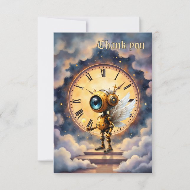 Carte De Remerciements Robby the Winged Timekeeper – Wings of Time Series (Devant)