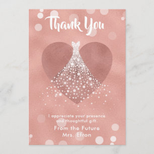 Carte De Remerciements Robe de mariage de coeur de Fête de la mariée de