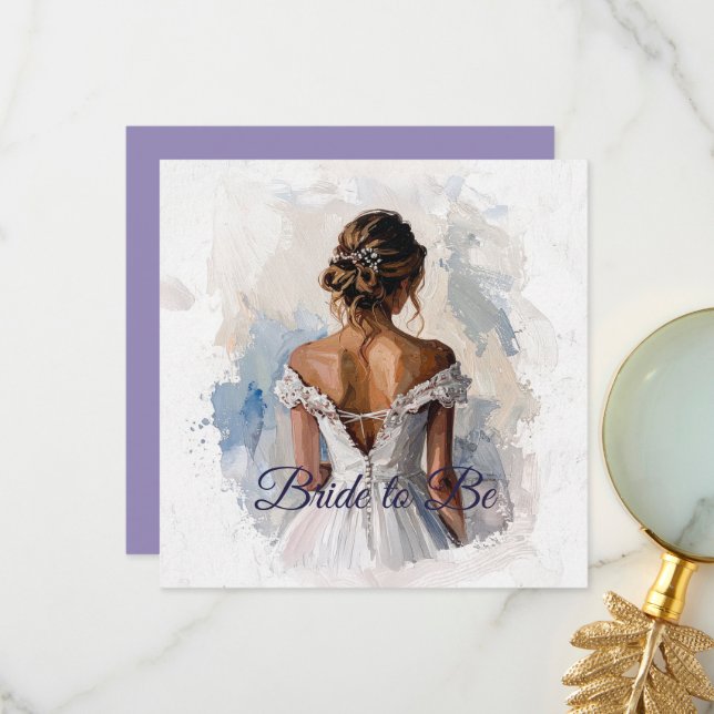 Carte De Remerciements Robe de mariée de la future mariée (Devant/Arrière en situation)