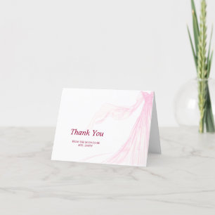 Carte De Remerciements Robe de mariée élégante rose pâle Cadeau de mariag