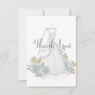 Carte De Remerciements Robe de mariée élégante typographie calligraphie s