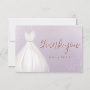 Carte De Remerciements Robe de quinceañera à paillettes dorées roses viol