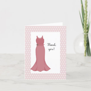 Carte De Remerciements Robe rose pour Baby Shower