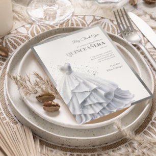 Carte De Remerciements Robe Rouge Glam Quintencera