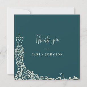 Carte De Remerciements Robes de mariée floraux pour la baby shower