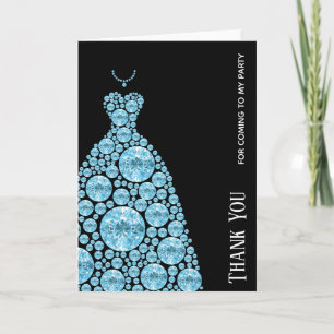 Carte De Remerciements Robes Diamant Glam Gown