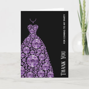 Carte De Remerciements Robes Diamant Glam Gown