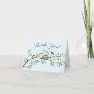 Carte De Remerciements Robin Oiseaux Nid Oeufs Baby shower de printemps