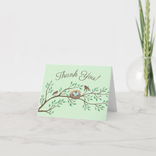 Carte De Remerciements Robin Oiseaux Nid Oeufs Baby shower de printemps