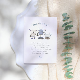 Carte De Remerciements Robot Blue Anniversaire