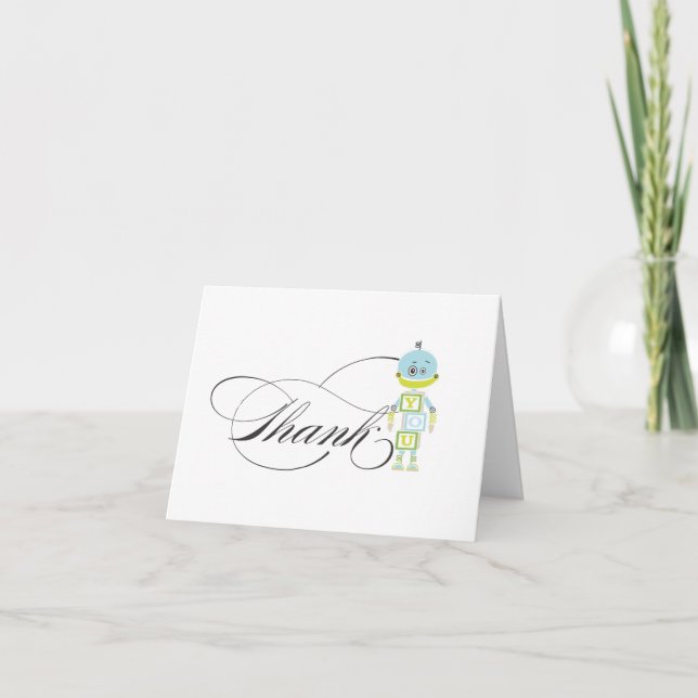 Carte De Remerciements Robot | Thank (Devant)