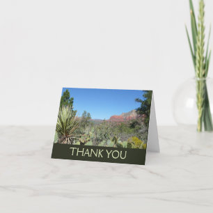 Carte De Remerciements Rochers rouges et cactus I