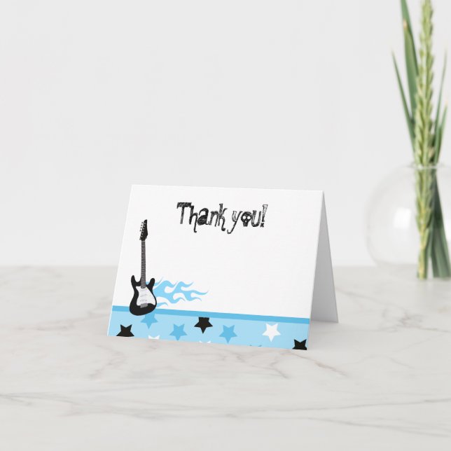 Carte De Remerciements Rock and roll Folded Thank you notes (Devant)