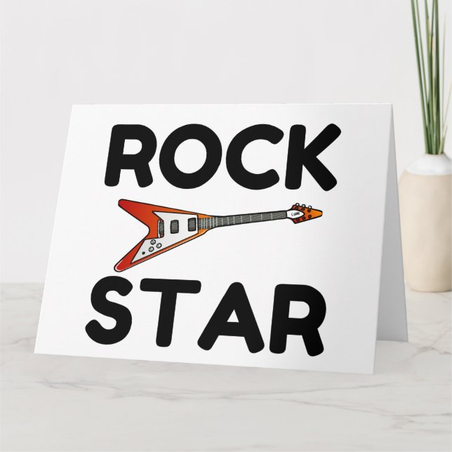 Carte De Remerciements Rock Star (Devant)