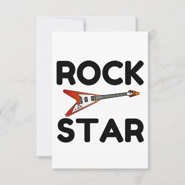 Carte De Remerciements Rock Star (Devant)