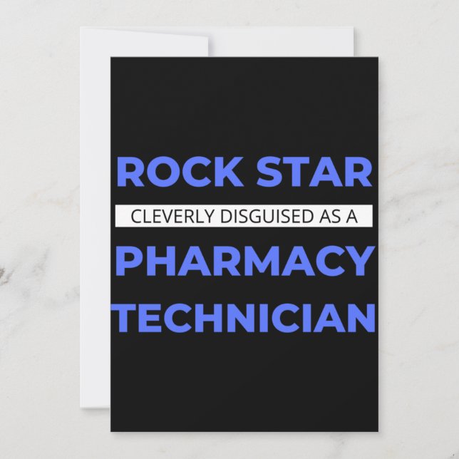 Carte De Remerciements Rock Star Clairement Déguisé En Technicien Pharmac (Devant)