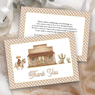 Carte De Remerciements Rodéo Ranch de l'Ouest sauvage Baby Shower Petit C