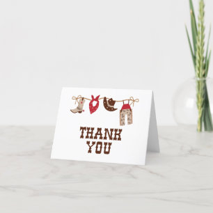 Carte De Remerciements Rodeo Western Cowboy Baby shower