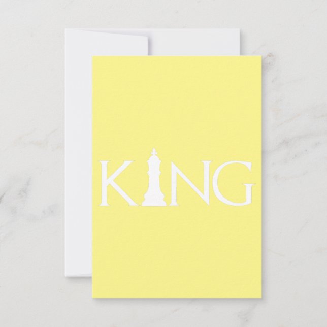 Carte De Remerciements roi avec pièce d'échecs king (Devant)