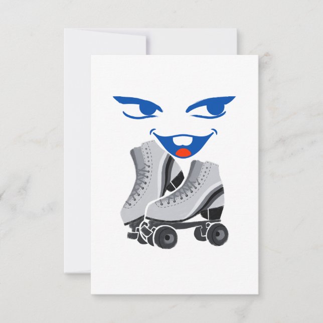 Carte De Remerciements Roller Skate est amusant (Devant)