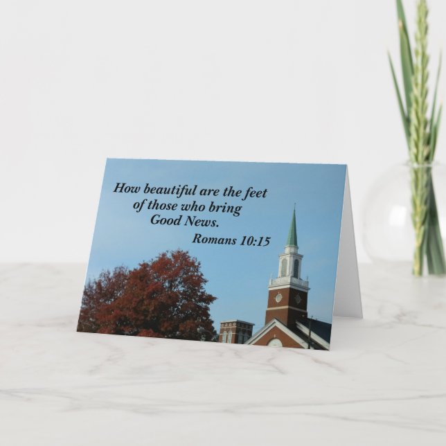 Carte De Remerciements Romains 10:15 Que les pieds de ceux-là sont beaux (Devant)