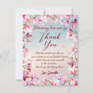 Carte De Remerciements Romance en fleurs - Remerciements de mariage