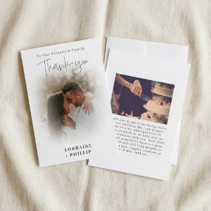 Carte De Remerciements Romanic couple photo dégradé effet mariage