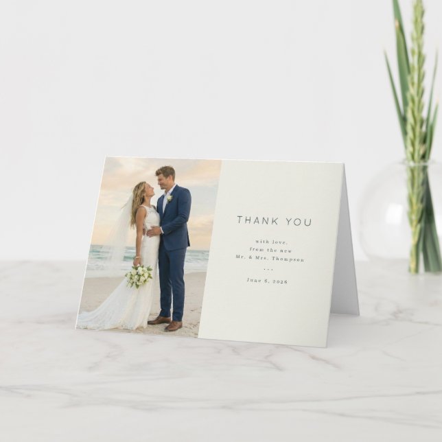 Carte De Remerciements Romantic Beach Photo (Devant)