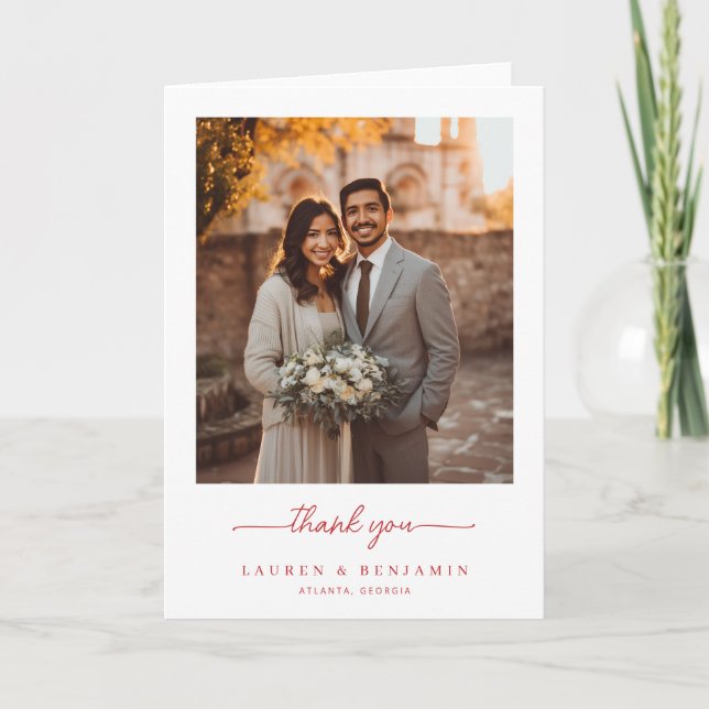 Carte De Remerciements Romantic Warm Neutral Photo (Devant)