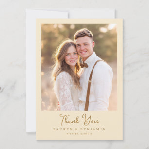 Carte De Remerciements Romantique Beige Photo Classique