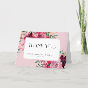 Carte De Remerciements Romantique Dusty Rose Peony Cadre moderne