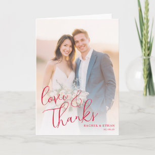 Carte De Remerciements Romantique Élégant Beige Photo