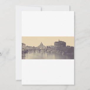Carte De Remerciements Rome Antique Château du Tibre et Beaux-Arts du Vat