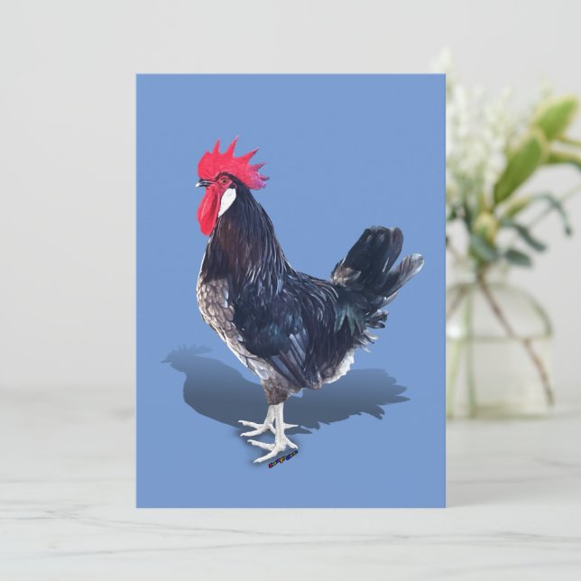 Carte De Remerciements Rooster de Minorque (Debout devant)