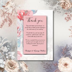 Carte De Remerciements rosa Floral aquarelle fleur sauvage rose mariage