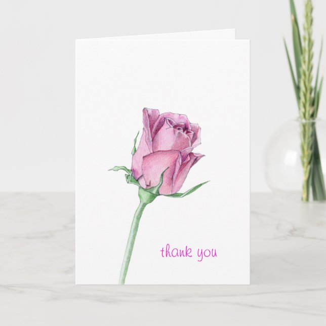 Carte de remerciements rose (Devant)