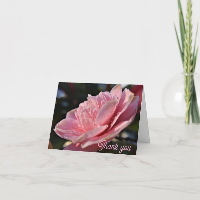 Carte De Remerciements rose (Devant)