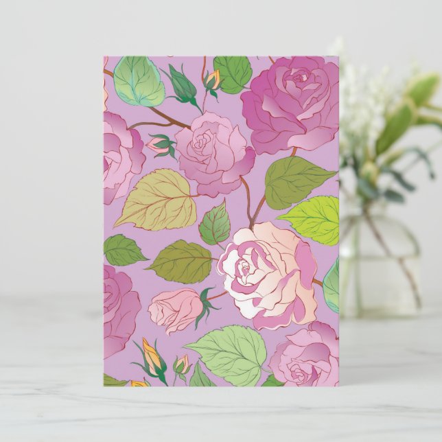 Carte De Remerciements Rose 18 (Debout devant)