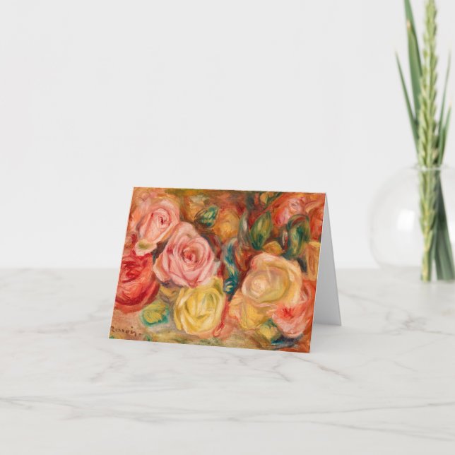 Carte De Remerciements Rose, 1912 par Pierre-Auguste Renoir (Devant)