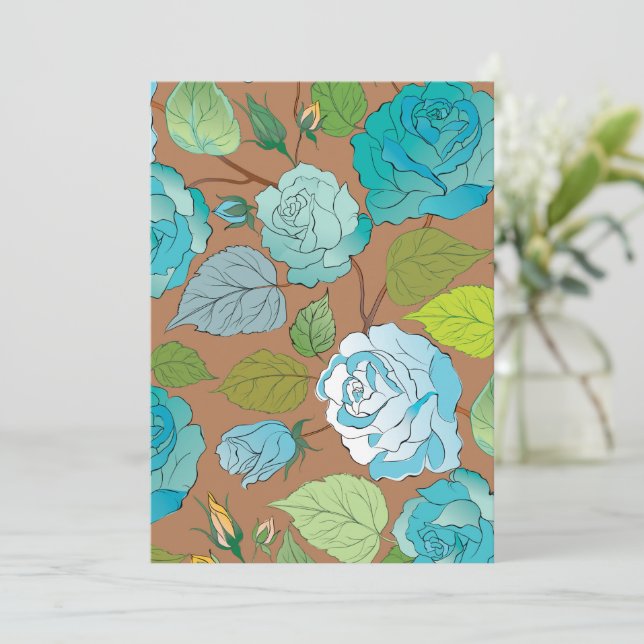 Carte De Remerciements Rose 25 (Debout devant)