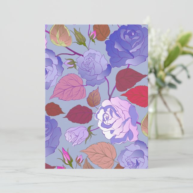 Carte De Remerciements Rose 29 (Debout devant)