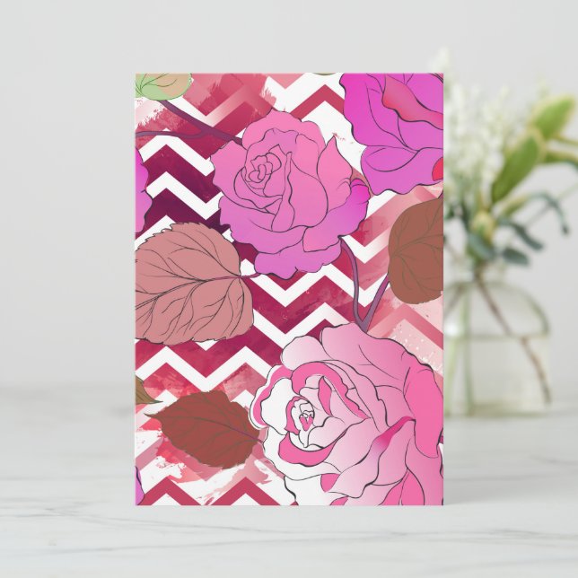 Carte De Remerciements Rose 33 (Debout devant)
