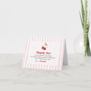 Carte De Remerciements *Rose aquarelle Cerise Remerciement Baby Shower