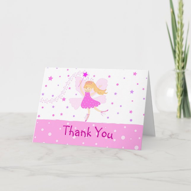 Carte de remerciements rose Ballerina (Devant)