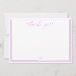Carte de remerciements (rose bébé)